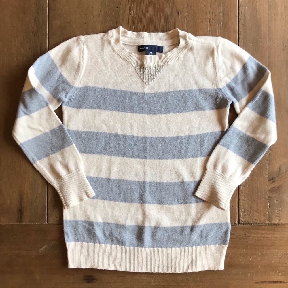Gap kids white blue stripes knit 4/5 XS (Girls)